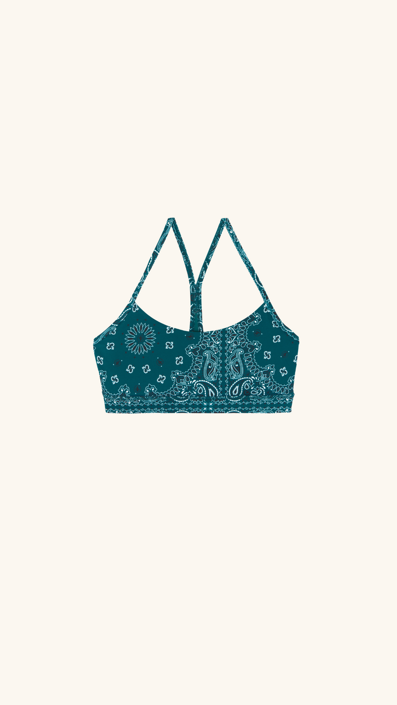 Yoga bra teal bandana