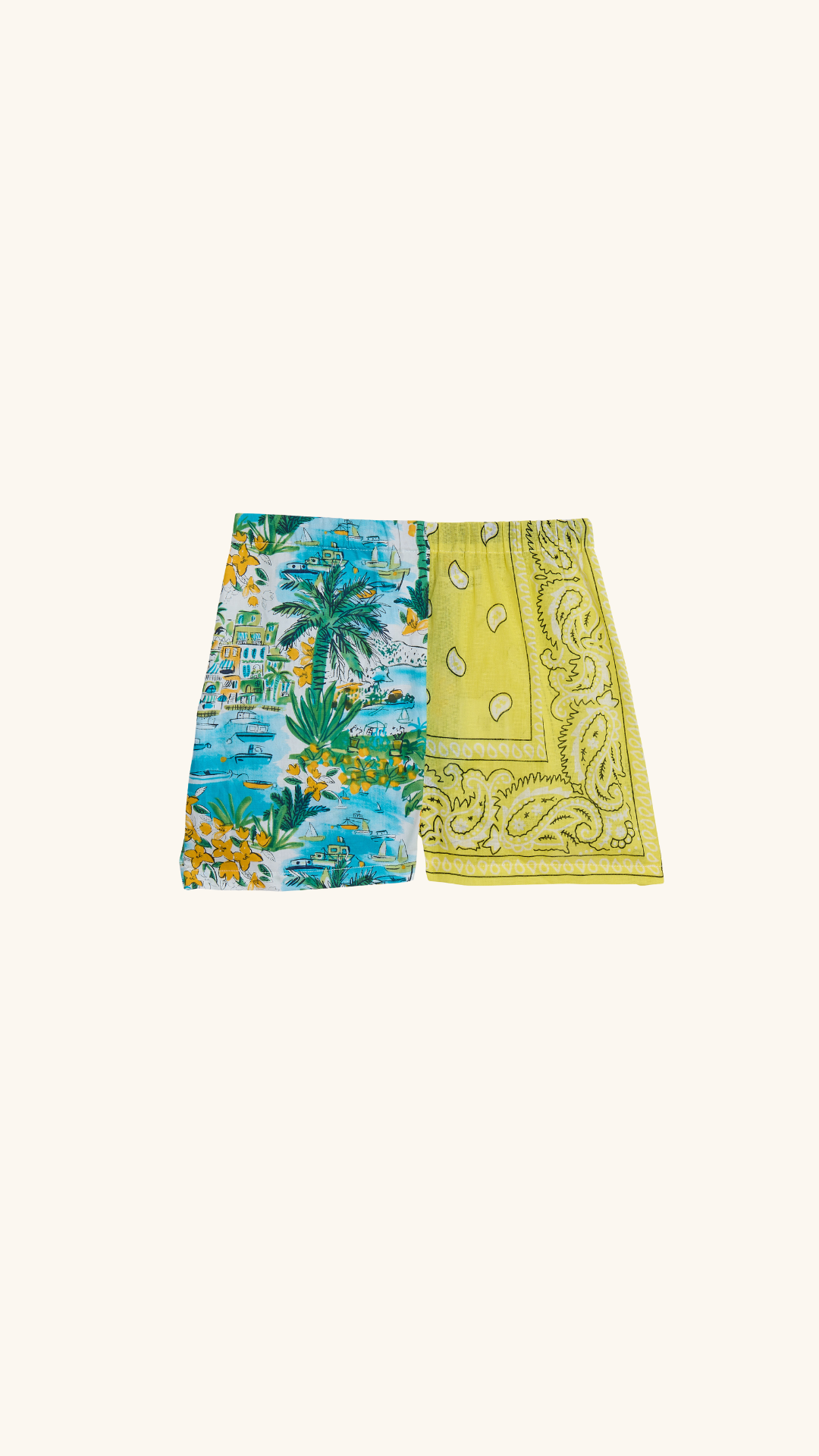 Short enfant Hawai bandana jaune