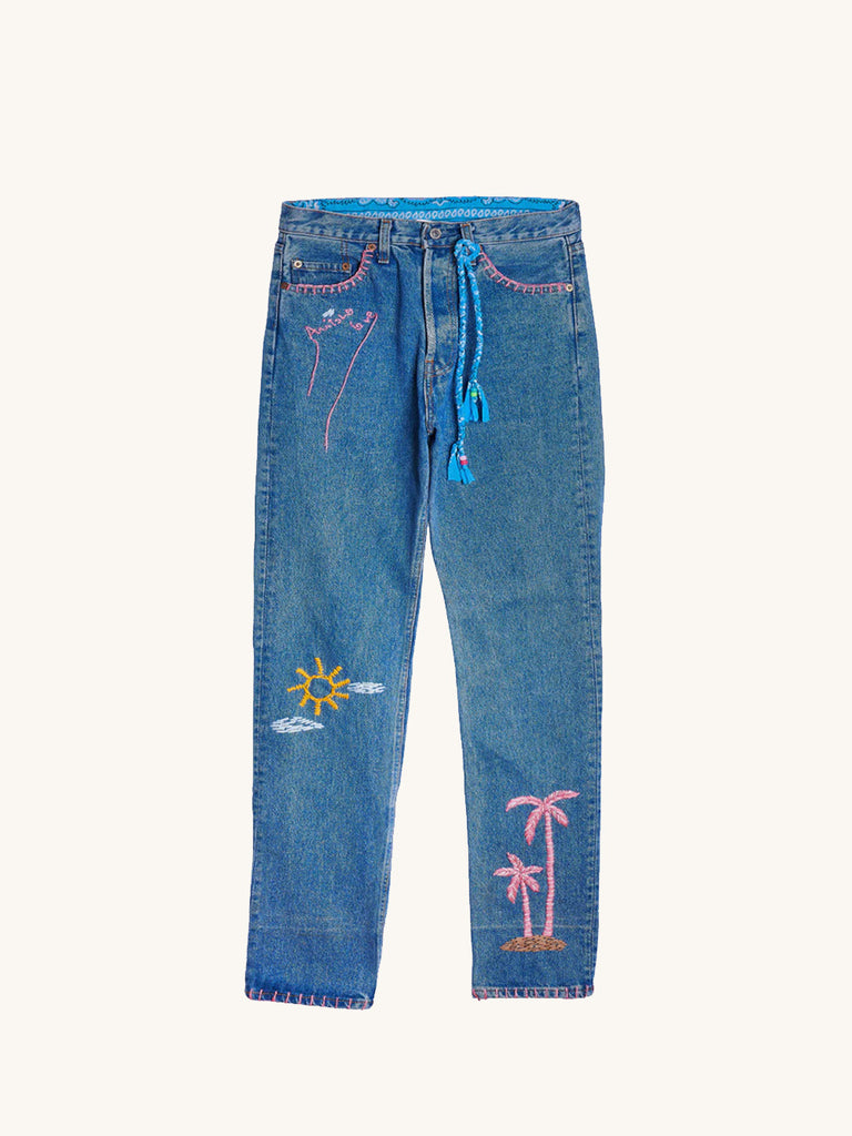 JEAN LEVI'S HAND EMBROIDERED (W30-L36)