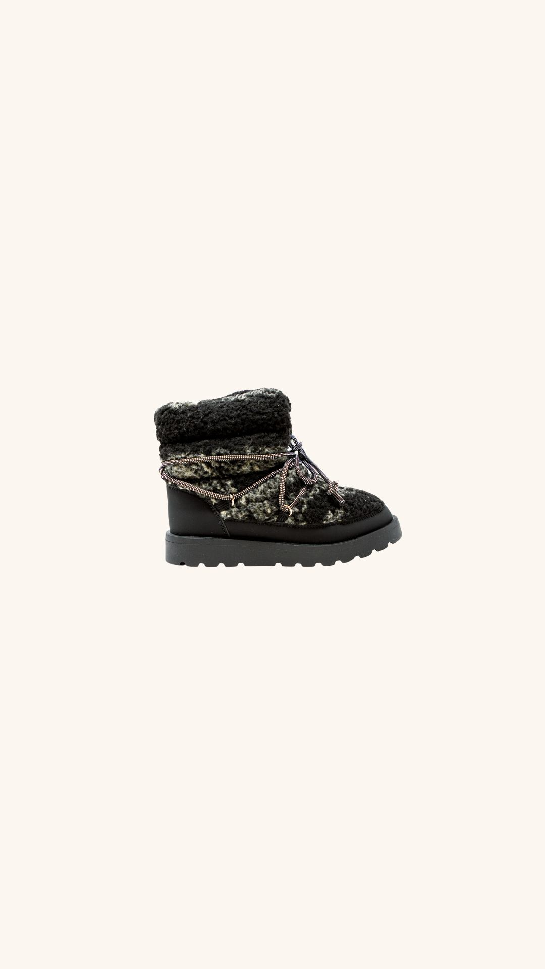 KIDS FUR SNOW BOOTS BLACK
