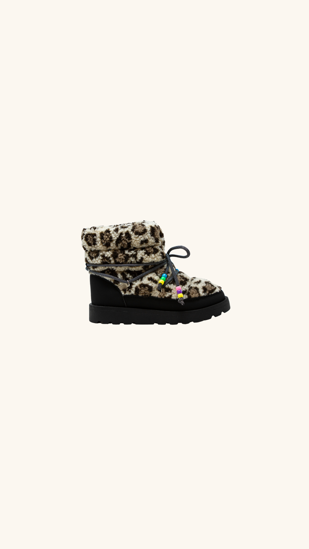 KIDS FUR SNOW BOOTS LEOPARD