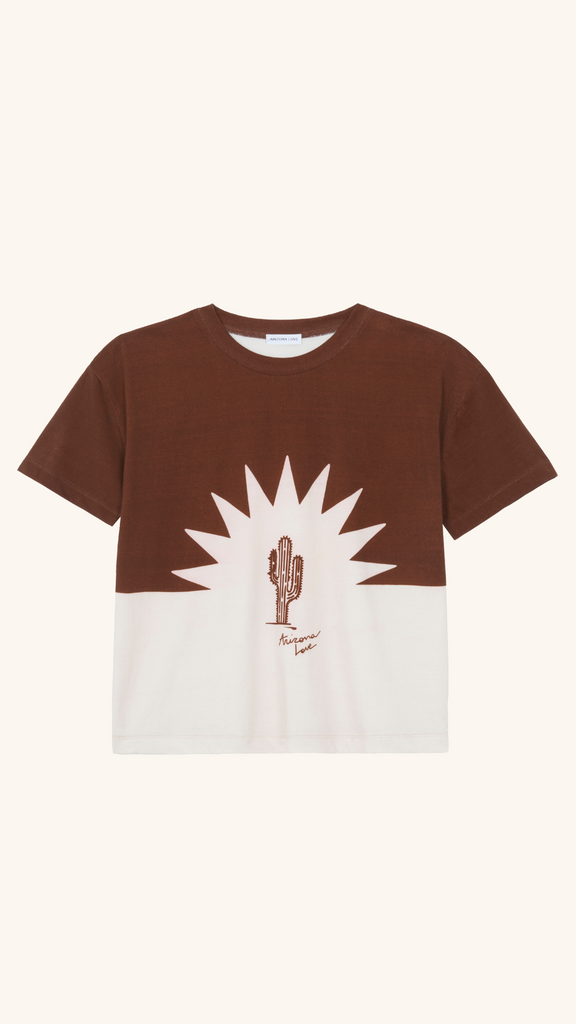 T-SHIRT CACTUS MARRON